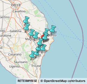 Mappa Via Piave, 73027 Minervino di Lecce LE, Italia (9.38)