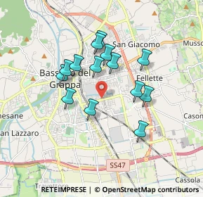 Mappa Via Ciro Menotti, 36061 Bassano del Grappa VI, Italia (1.44786)