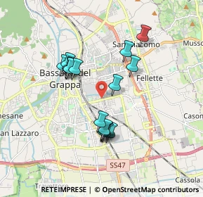 Mappa Via Ciro Menotti, 36061 Bassano del Grappa VI, Italia (1.54438)