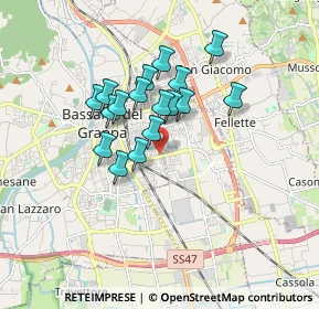 Mappa Via Ciro Menotti, 36061 Bassano del Grappa VI, Italia (1.32588)