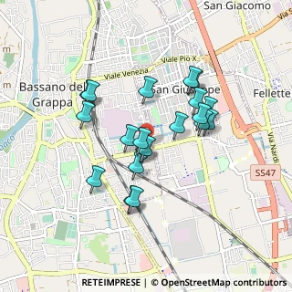 Mappa Via Ciro Menotti, 36061 Bassano del Grappa VI, Italia (0.7425)