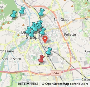 Mappa Via Pio IX, 36061 Bassano del Grappa VI, Italia (1.73333)