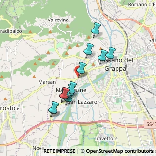 Mappa Via Calabria, 36061 Bassano del Grappa VI, Italia (1.6175)