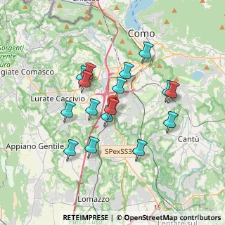 Mappa Via Tevere, 22073 Fino Mornasco CO, Italia (3.13125)