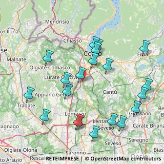 Mappa Via Tevere, 22073 Fino Mornasco CO, Italia (8.98)