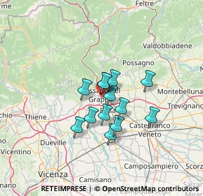 Mappa Via I. Piccini, 36061 Bassano del Grappa VI, Italia (8.80923)