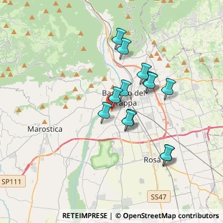 Mappa Via Primo Visentin, 36061 Bassano del Grappa VI, Italia (3.04)