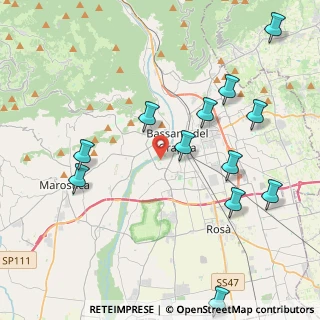 Mappa Via Primo Visentin, 36061 Bassano del Grappa VI, Italia (5.08385)