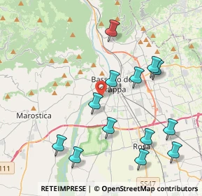 Mappa Via Primo Visentin, 36061 Bassano del Grappa VI, Italia (4.35308)