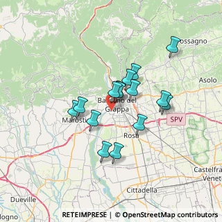 Mappa Via Primo Visentin, 36061 Bassano del Grappa VI, Italia (5.434)