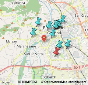 Mappa Via Primo Visentin, 36061 Bassano del Grappa VI, Italia (1.45846)