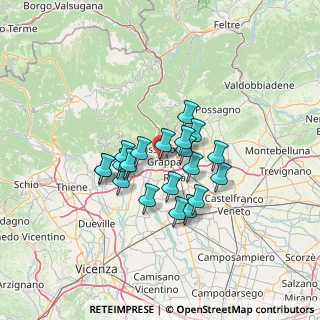 Mappa Via Primo Visentin, 36061 Bassano del Grappa VI, Italia (9.7355)