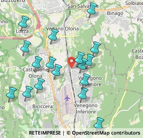 Mappa Via Francesco Baracca, 21040 Venegono Superiore VA, Italia (2.369)
