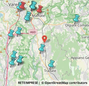 Mappa Via Francesco Baracca, 21040 Venegono Superiore VA, Italia (5.64)