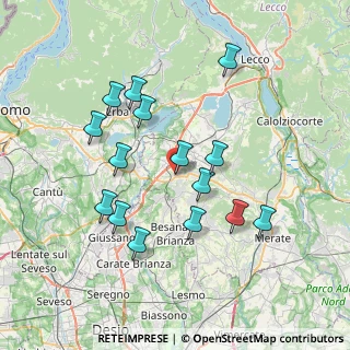 Mappa Viale Taverna, 23892 Bulciago LC, Italia (7.046)