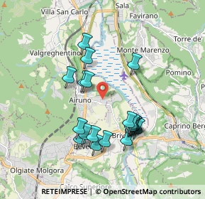 Mappa VIA 1° MAGGIO, 23881 Airuno LC, Italia (1.685)