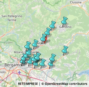 Mappa Via E. Tarantelli, 24021 Albino BG, Italia (7.5585)