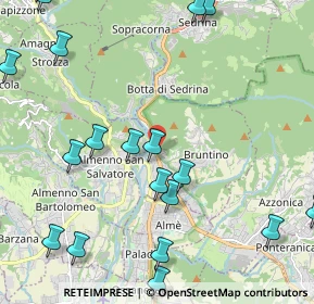 Mappa Via Boccaline, 24018 Villa d'Almè BG, Italia (2.82842)