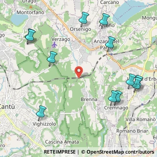 Mappa Via del Roccolo, 22040 Brenna CO, Italia (2.76917)