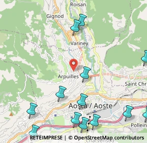 Mappa Loc. Arpuilles Capoluogo, 11100 Aosta AO, Italia (2.90923)