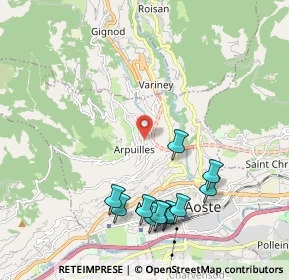 Mappa Loc. Arpuilles Capoluogo, 11100 Aosta AO, Italia (2.25)