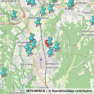 Mappa Via Giuseppe Parini, 21040 Venegono Superiore VA, Italia (2.799)