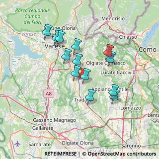 Mappa Via Giuseppe Parini, 21040 Venegono Superiore VA, Italia (6.41429)