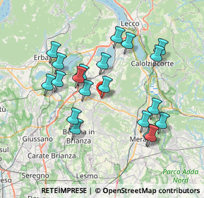 Mappa Via R. Gandhi, 23884 Castello di Brianza LC, Italia (7.142)