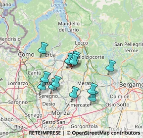 Mappa Via R. Gandhi, 23884 Castello di Brianza LC, Italia (10.87154)