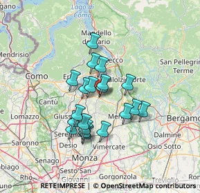 Mappa Via R. Gandhi, 23884 Castello di Brianza LC, Italia (10.4565)