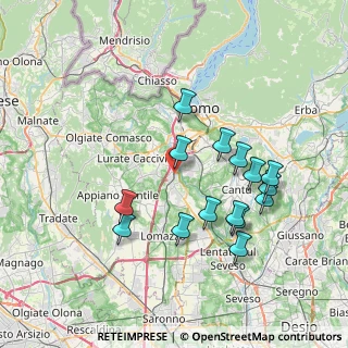 Mappa Via Giuseppe Giusti, 22073 Fino Mornasco CO, Italia (7.23333)