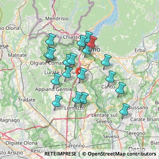 Mappa Via Giuseppe Giusti, 22073 Fino Mornasco CO, Italia (6.34105)