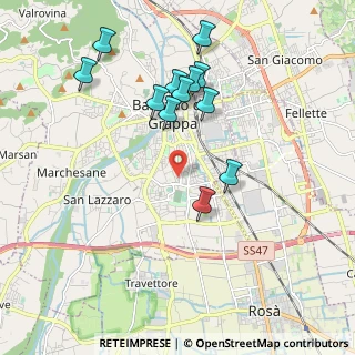 Mappa Via Amadeus Wolfgang Mozart, 36061 Bassano del Grappa VI, Italia (1.92333)