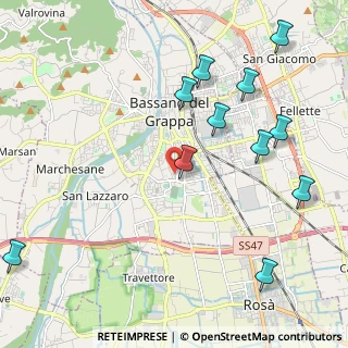 Mappa Via Amadeus Wolfgang Mozart, 36061 Bassano del Grappa VI, Italia (2.49364)