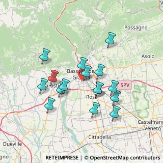 Mappa Via Amadeus Wolfgang Mozart, 36061 Bassano del Grappa VI, Italia (6.41063)