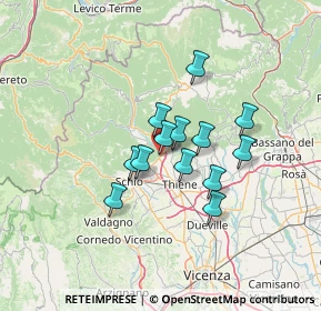 Mappa 36013 Piovene Rocchette VI, Italia (9.55462)