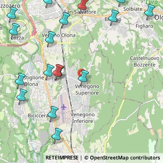 Mappa Via XXV Aprile, 21040 Venegono Superiore VA, Italia (3.09647)