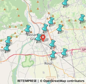 Mappa Via B. Cellini, 36061 Bassano del Grappa VI, Italia (4.51692)