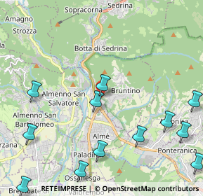 Mappa Via S. Faustino, 24018 Villa d'Almè BG, Italia (2.84167)