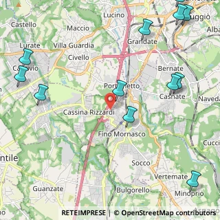 Mappa Via Guanzasca, 22073 Fino Mornasco CO, Italia (3.08583)