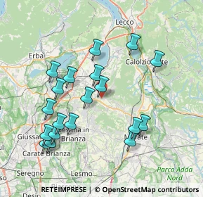 Mappa Via del Pascolo, 23884 Castello di Brianza LC, Italia (7.65895)