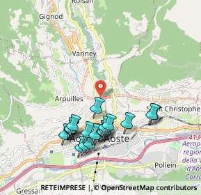 Mappa SS27, 11100 Aosta AO, Italia (1.912)