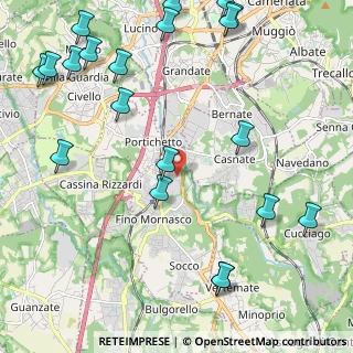 Mappa Via Ticino, 22073 Fino Mornasco CO, Italia (2.9575)
