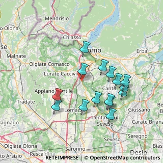 Mappa Via Ticino, 22073 Fino Mornasco CO, Italia (7.062)