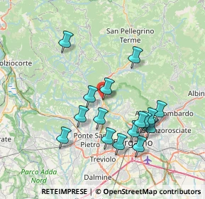 Mappa Via dell'Olmo, 24018 Villa d'Almè BG, Italia (7.11563)