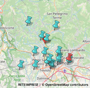 Mappa Via dell'Olmo, 24018 Villa d'Almè BG, Italia (7.24294)