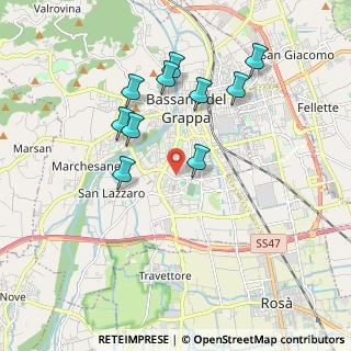 Mappa Strada Travettore, 36061 Bassano del Grappa VI, Italia (2.05636)