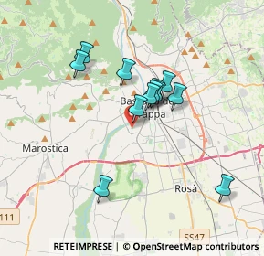 Mappa Via Santa Bertilla, 36061 Bassano del Grappa VI, Italia (2.83333)