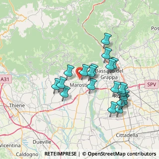 Mappa Via Roveredo Basso, 36063 Marostica VI, Italia (6.9145)