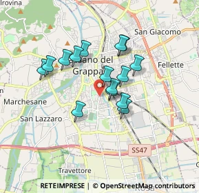Mappa Via Belvedere, 36061 Bassano del Grappa VI, Italia (1.33867)